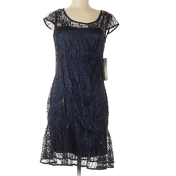 Kay Unger Blue Cocktail Dress P4315